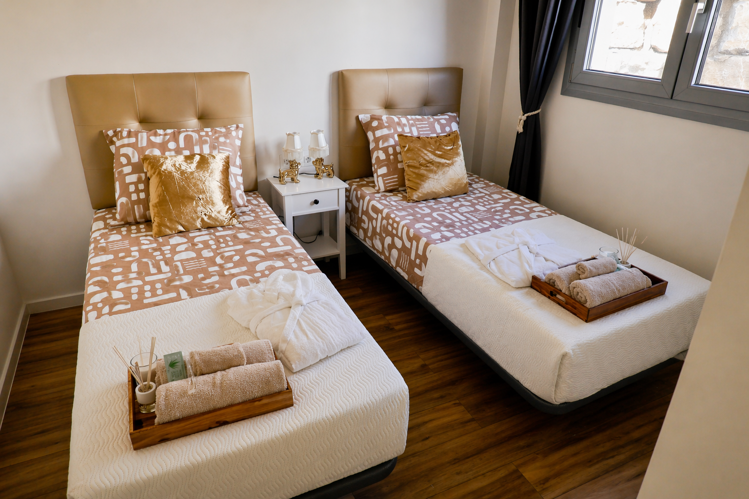 Tweede slaapkamer met twee bedden