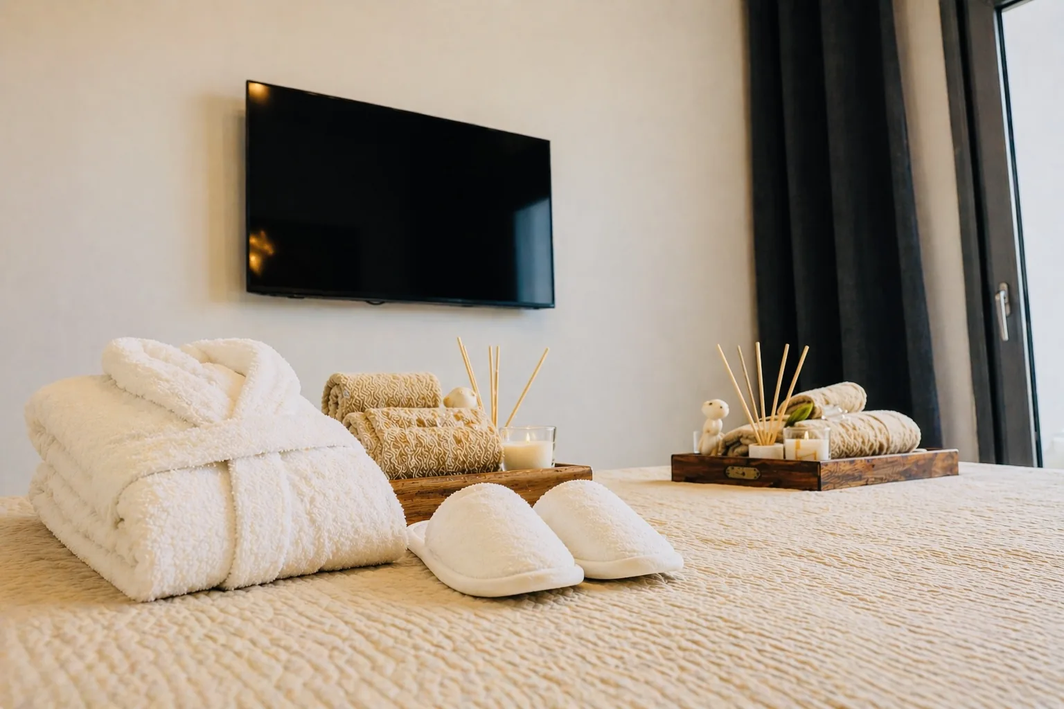 Master bedroom met televisie en airconditioning, Casa Mel